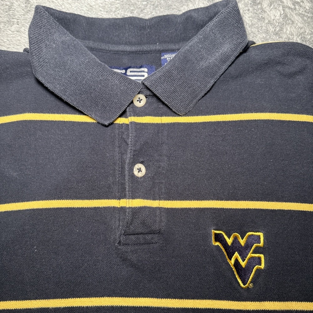 Crable Sportswear West Virginia Mountaineers WV Men's XL Striped Polo Shirt